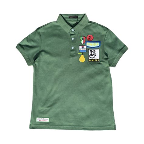 Roberto Raniera Ss24 Badges Green Polo Golf Shirt Dot Made