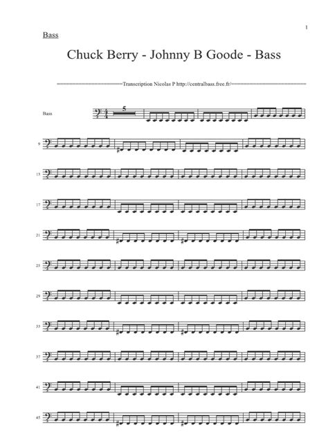 Chuck Berry Johnny B Goode Bass Pdf