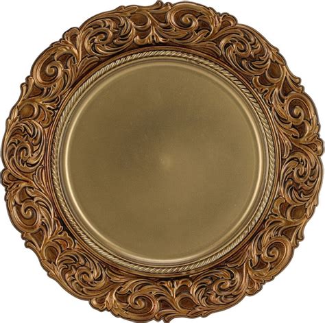 Kerst Onderborden D36 Cm Goud Set 6x Stuks Rond Kunststof