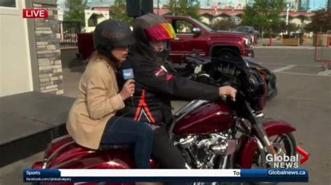 Leslie Horton Hops On The Calgary Stampede Lotteries Harley Davidson Watch News Videos Online