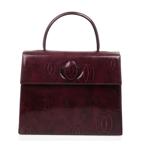 Cartier Burgundy Patent Leather Happy Birthday Top Handle Bag Cartier The Luxury Closet