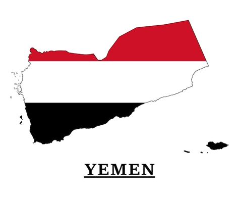 Premium Vector Yemen National Flag Map Design Illustration Of Yemen