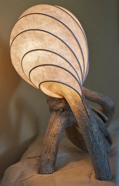 Custom Lamp Elegant And Rustic Lightsculpture Lamp With Driftwood