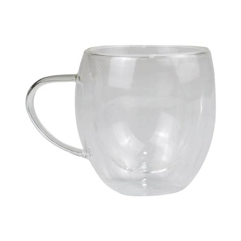 Gelas Cangkir Kopi Anti Panas Double Wall Borosilicate Glass Round