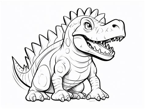 Spinosaurus Drawing To Color, Perfect For Kids - Coloring Page