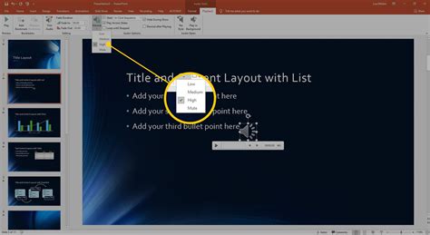 Edit Music Sound Or Other Audio Settings In Powerpoint