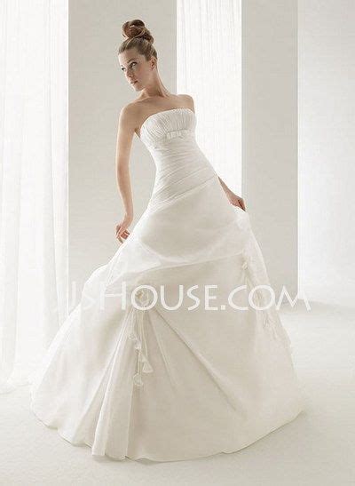 Us Ball Gown Strapless Chapel Train Taffeta Wedding Dress