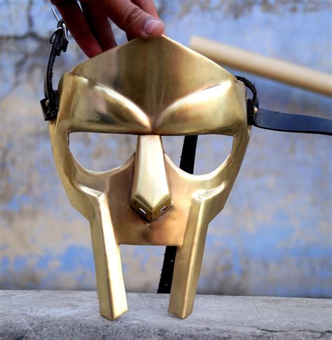 MF Doom Gladiator Mask Steel Golden Finish in Brass Plating - Etsy