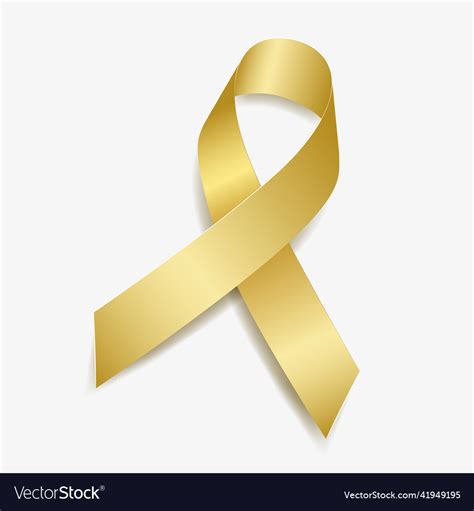 Gold ribbon awareness childhood cancer Royalty Free Vector