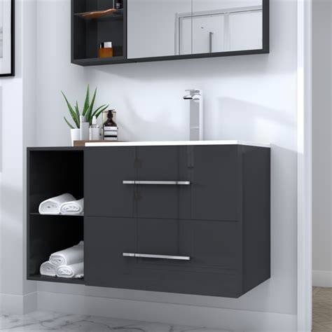 Sonix Bathroom Furniture Vanity Suite Grey Bathroom City