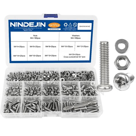 Nindejin Pcs Cross Recessed Round Head M M M Screw Set