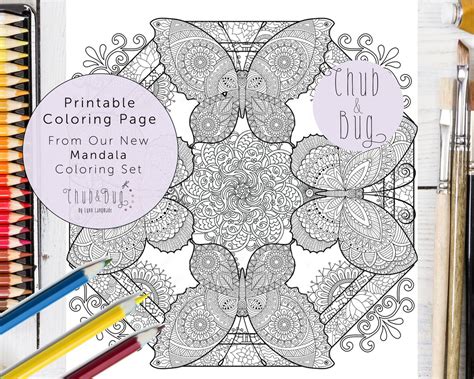 Butterfly Mandala Coloring Pages Printable