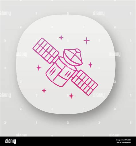 Satellite App Icon Sputnik Artificial Object In Orbit Earth