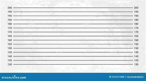 Mugshot Background Police Lineup Wall With A Metric Units Scale Stock