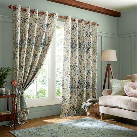 Laura Ashley Pointon Fields Ready Made Curtains Aldiss