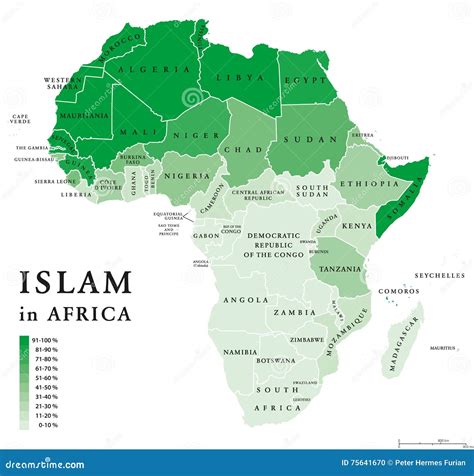 Islam W Afryka Politycznej Mapie Ilustracja Wektor Ilustracja