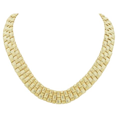 Roberto Coin Karat Diamond Woven Necklace At Stdibs