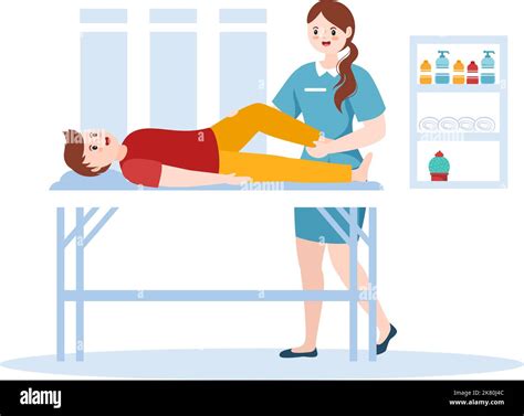 Chiropractor Flat Cartoon Hand Drawn Templates Illustration Of Patient