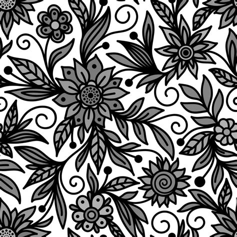 Fondo De Vector Transparente Blanco Con Flores Grises Vector En