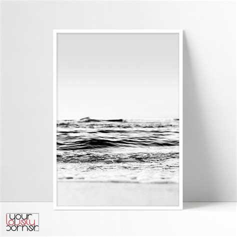 Coastal Printable Wall Art Set Of 3 Prints Black And White Etsy