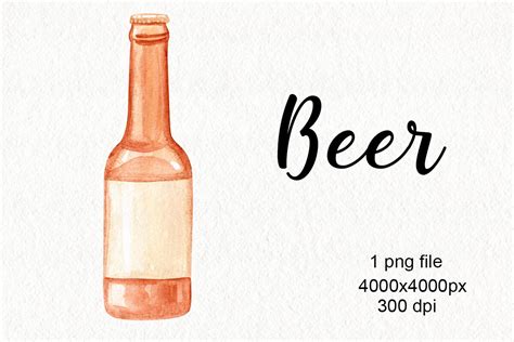 Watercolor Beer Bottle Png Graphic By Dreamloudart · Creative Fabrica