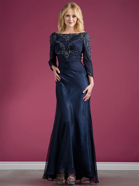 Elegant Evening Gowns With Sleeves Mother Of The Bride Dresses