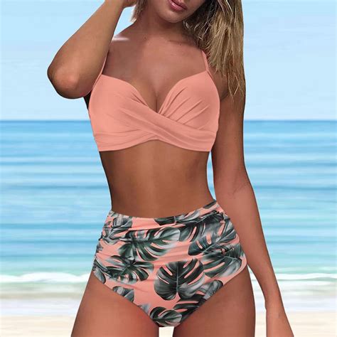 Idall Bikini Sets Bathing Suit High Waisted Bikini Sexy Push Up S Vintage Swimsuit Two Piece