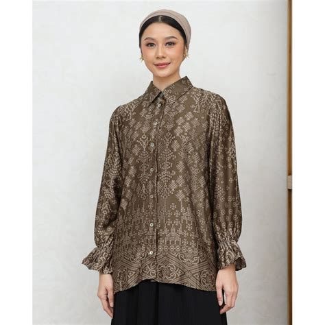 Jual Geulis Id Jemika Shirt Printed Blouse Atasan Wanita Warna