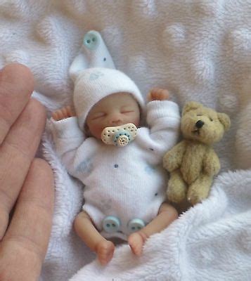 Ooak Hand Sculpted Miniature Scale Art Doll Newborn Polymer Clay