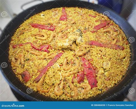 Seafood Paella Typical Dish of the Valencia Stock Photo - Image of ...