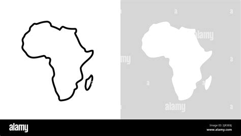 Icono de vector del mapa de líneas de África Contorno africano