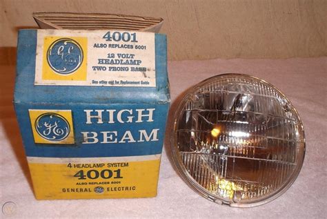 Pair Vintage Ge General Electric 4001 High Beam Headlamp Headlight Nos Light 1817828732