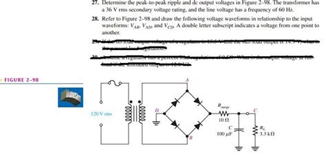 Solved Determine The Peak To Peak Ripple And Dc Output Chegg