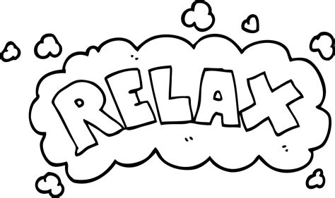 Line Drawing Cartoon Relax Symbol Vector Art At Vecteezy