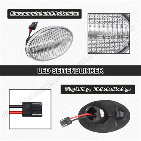 X Led Seitenblinker Blinker F R Opel Astra F Corsa B Corsa C Meriva