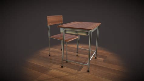 Japan School Desk - Download Free 3D model by MonarisScarlet [03f51ba ...