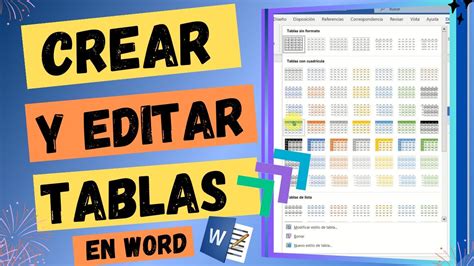Crear Y Editar Tablas En Word Youtube