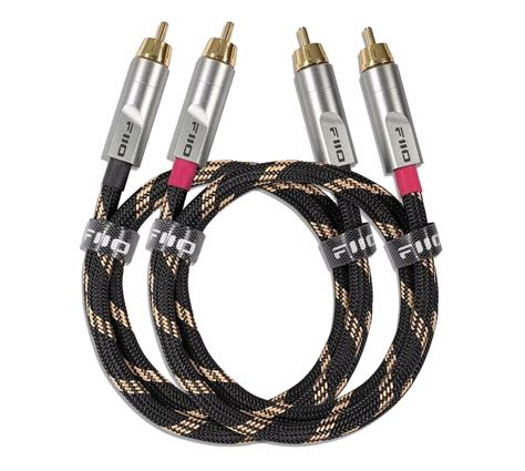 Kabel przewód audio podwójny 2xRCA 2xRCA w oplocie 1 5m FIIO LR RCA4M