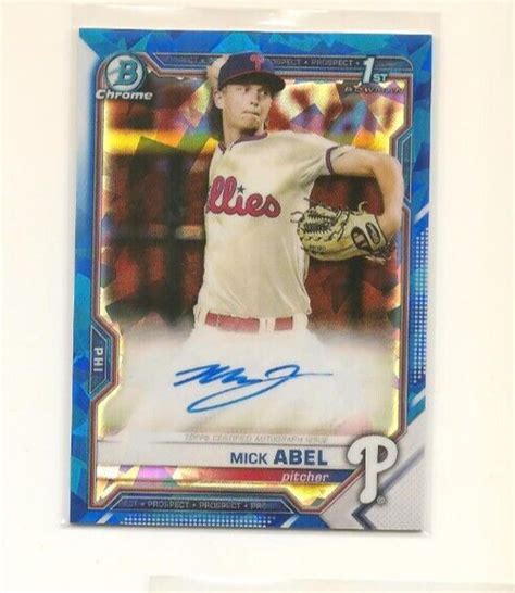 Mick Abel 2021 Bowman Sapphire Edition BSPA MA Chrome Prospect Auto