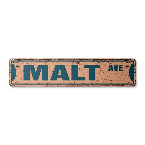 Malt Vintage Aluminum Street Sign Shop Store Ice Cream Milkshake Rustic