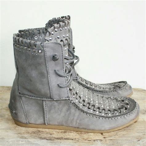 Sam Edelman Katelyn Studded Leather Booties Slate Grey