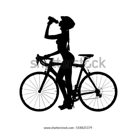 Silhouette Naked Woman Bicycle Drinking Water Stock Illustration 558825379 Shutterstock