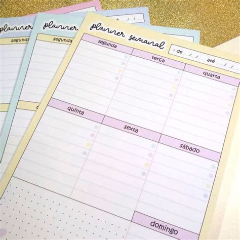 Planner Semanal A5 Candy Colors Elo7 Produtos Especiais