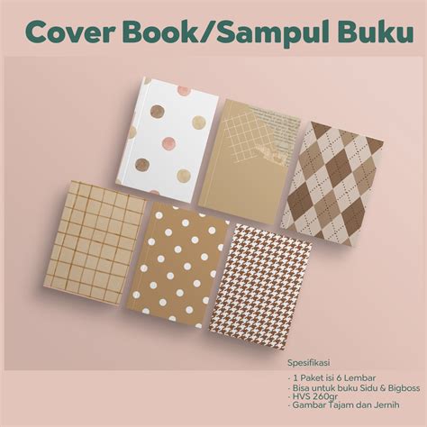 Jual Cover Book Sampul Buku Aesthetic Sampul Buku Sekolah Book Cover Aesthetic Coklat