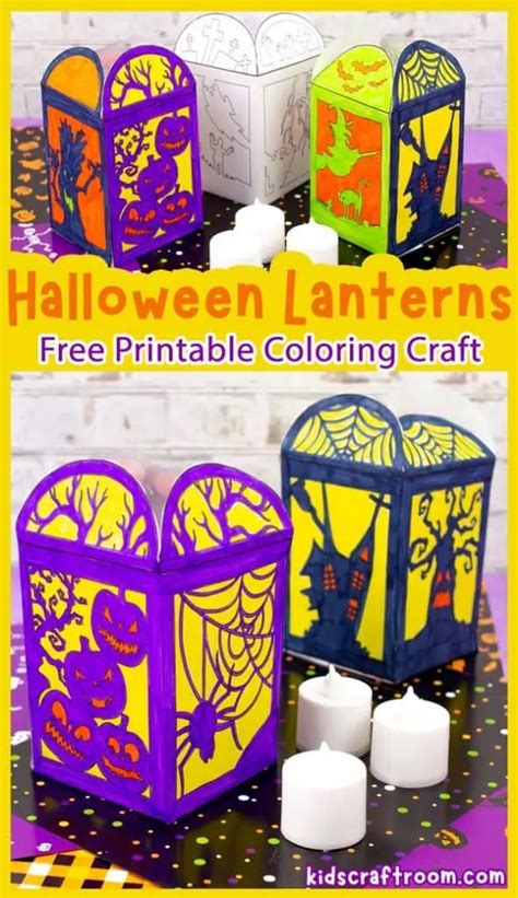 Easy Paper Halloween Lanterns For Kids (Free Printable) - Kids Craft Room