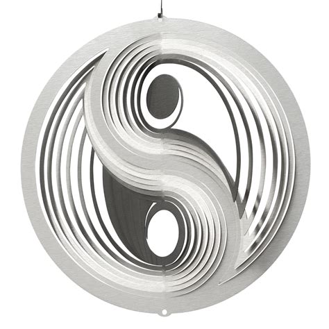 Cim Edelstahl Windspiel Yin Yang Inkl Kugellagerwirbel X Haken