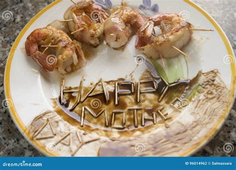 Happy Mother Day In Written A Dish Stock Photo Image Of Dish Shrimps