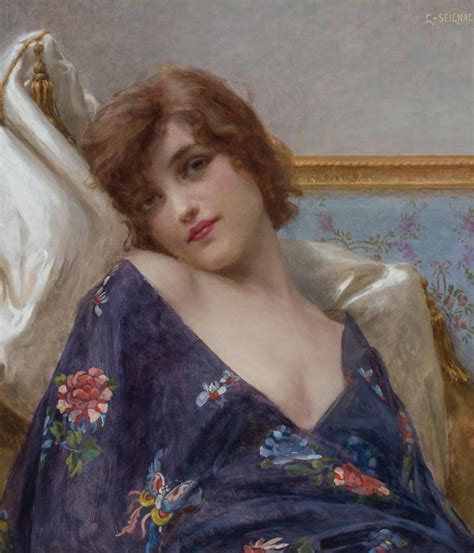 Lot GUILLAUME SEIGNAC French 1870 1924 Indolence Oil On Canvas