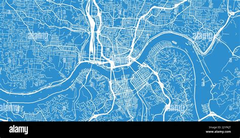 Urban Vector City Map Of Cincinnati Ohio United States Of America