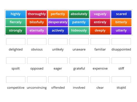 Adverb Adjective Match Up